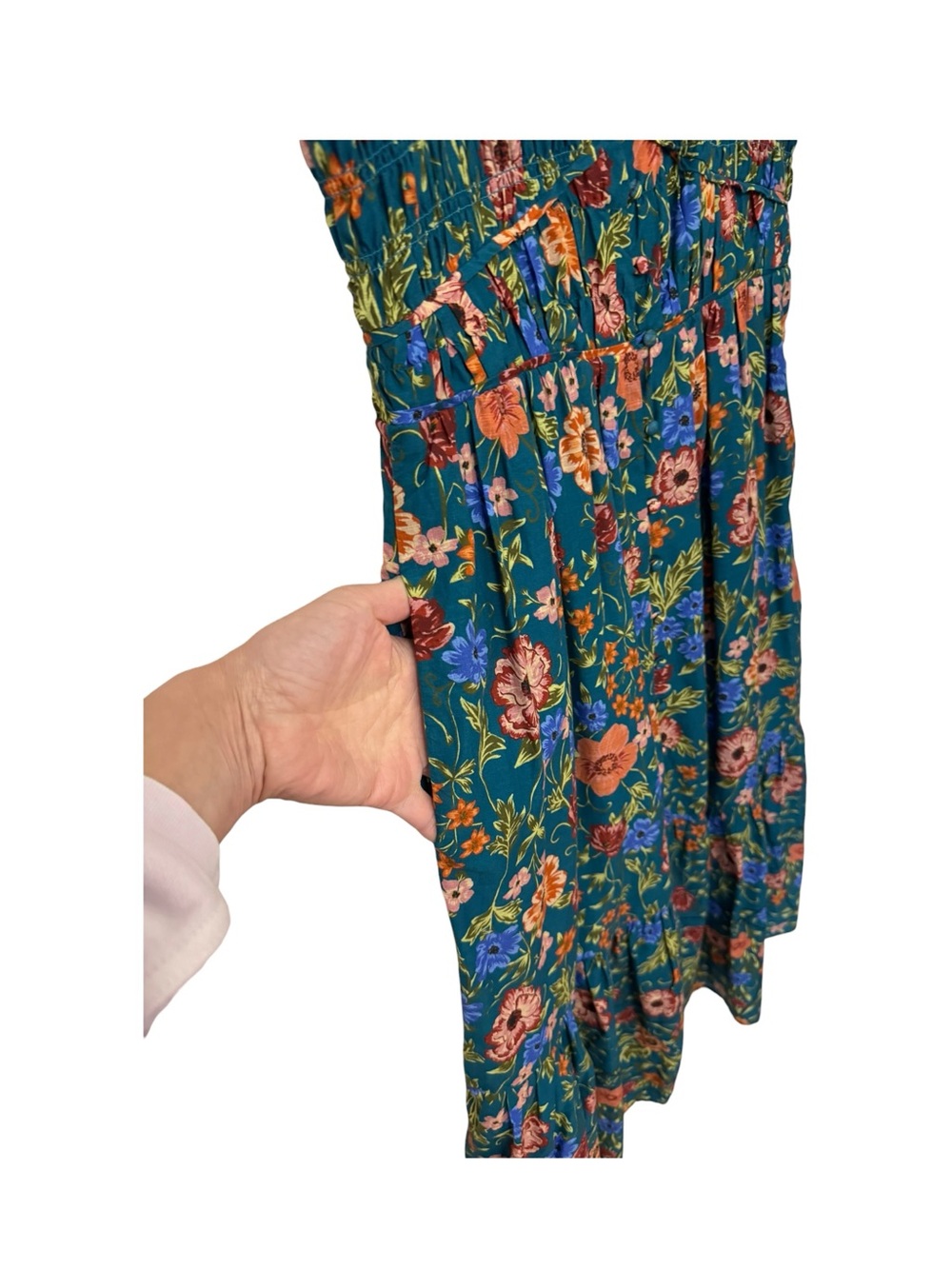 ANTHROPOLOGIE | The Peregrine Midi Dress in Iris Blue Floral, Size Med Petite - Picture 7 of 12